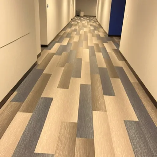 carpet hallway installation at Iowa Central Eagle Grove 